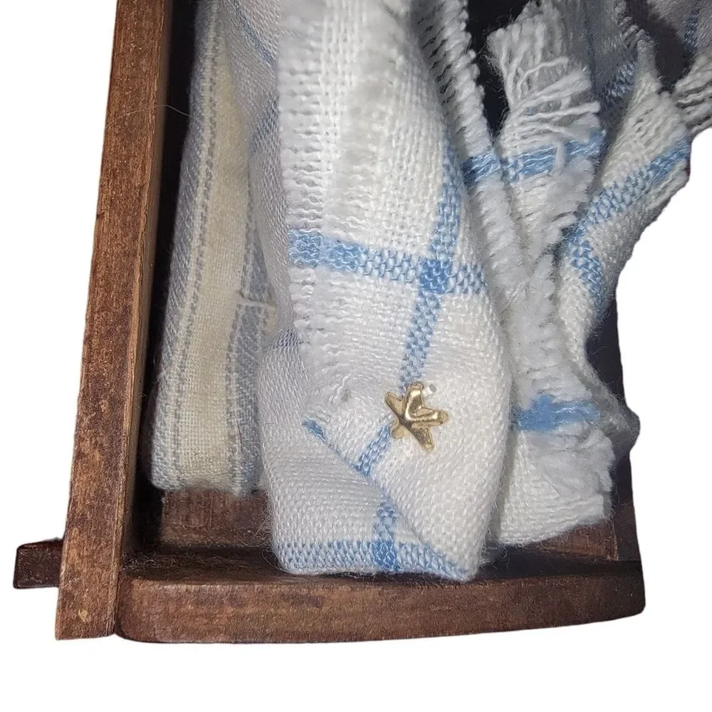 Daddy Long Legs baby in wooden cradle doll Vintage